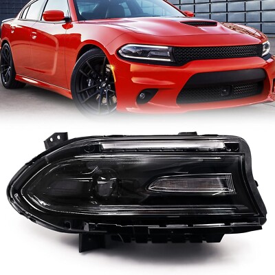 fione  xenon Passenger Side Headlight For 2015-21 Dodge Charger  w/LED DRL RH