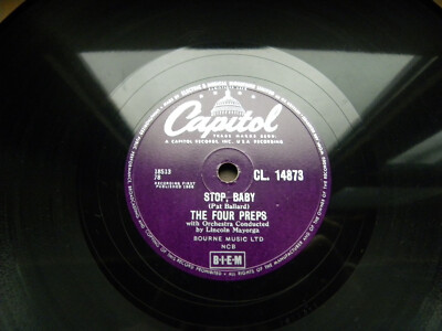 1525/ FOUR PREPS-Stop, Baby - Big man-JUKEBOX-HITS-78rpm Schellack