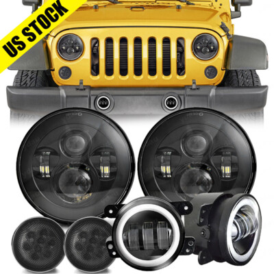 For Jeep Wrangler JL Gladiator JT 2018-2022 Combo LED Headlights / Fog Lamps Kit