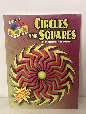 Circles And Squares 3D Coloring Book With 3D Glasses BRAND NEW