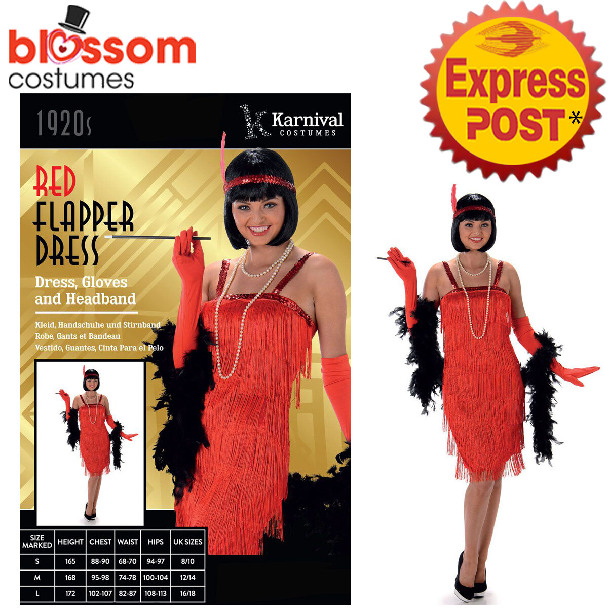 CA944 Red Deluxe Womens 1920s Roaring Flapper Costume Sequin Gatsby Fancy  Dress