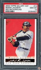 2003 TOPPS GALLERY HOF REGGIE JACKSON RED BACKGROUND #10 PSA 10 POP 2 (507)