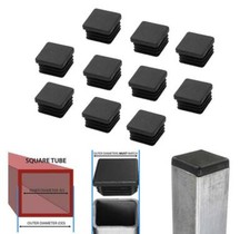 10pc 1" inch Square Tube Hole Plug Plastic End Cap 1x1 Inch Tubing Insert Glide