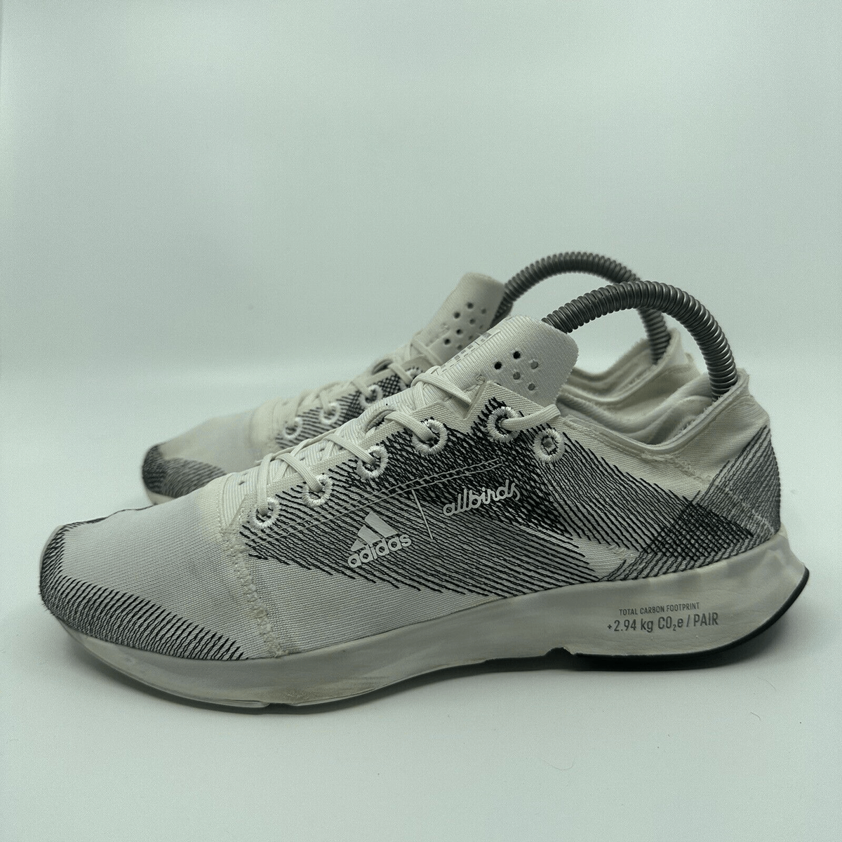Adidas Adizero X Allbirds Women's Size 8 White Carbon 2.94 KG CO2E