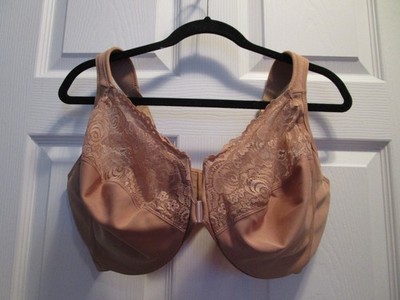 GLAMORISE FULL FIGURE FRONT CLOSE COTTON WONDERWIRE BRA IN MOCHA  SIZE 42G   NEW