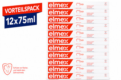 Elmex Kariesschutz Zahnpasta Zweifach-Schutz Vorteilspack 12er Pack,12x75ml, OvP