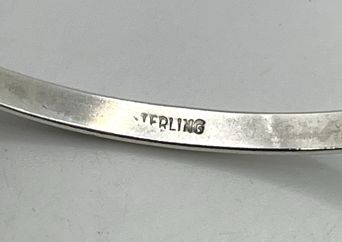 Solid Sterling Silver 925 WAVE BANGLE BRACELET 8 … - image 7
