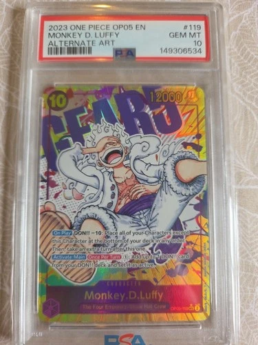 2023 ONE PIECE OP05-AWAKENING OF THE NEW ERA ALT ART #119 MONKEY D. LUFFY PSA 10