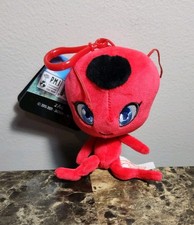 Miraculous Ladybug Cat Noir Tikki Kwami Plush Mini Clip 5" Doll w/ Clip