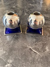 Russel Wright Chase Chrome Candle Holders, Set of 2