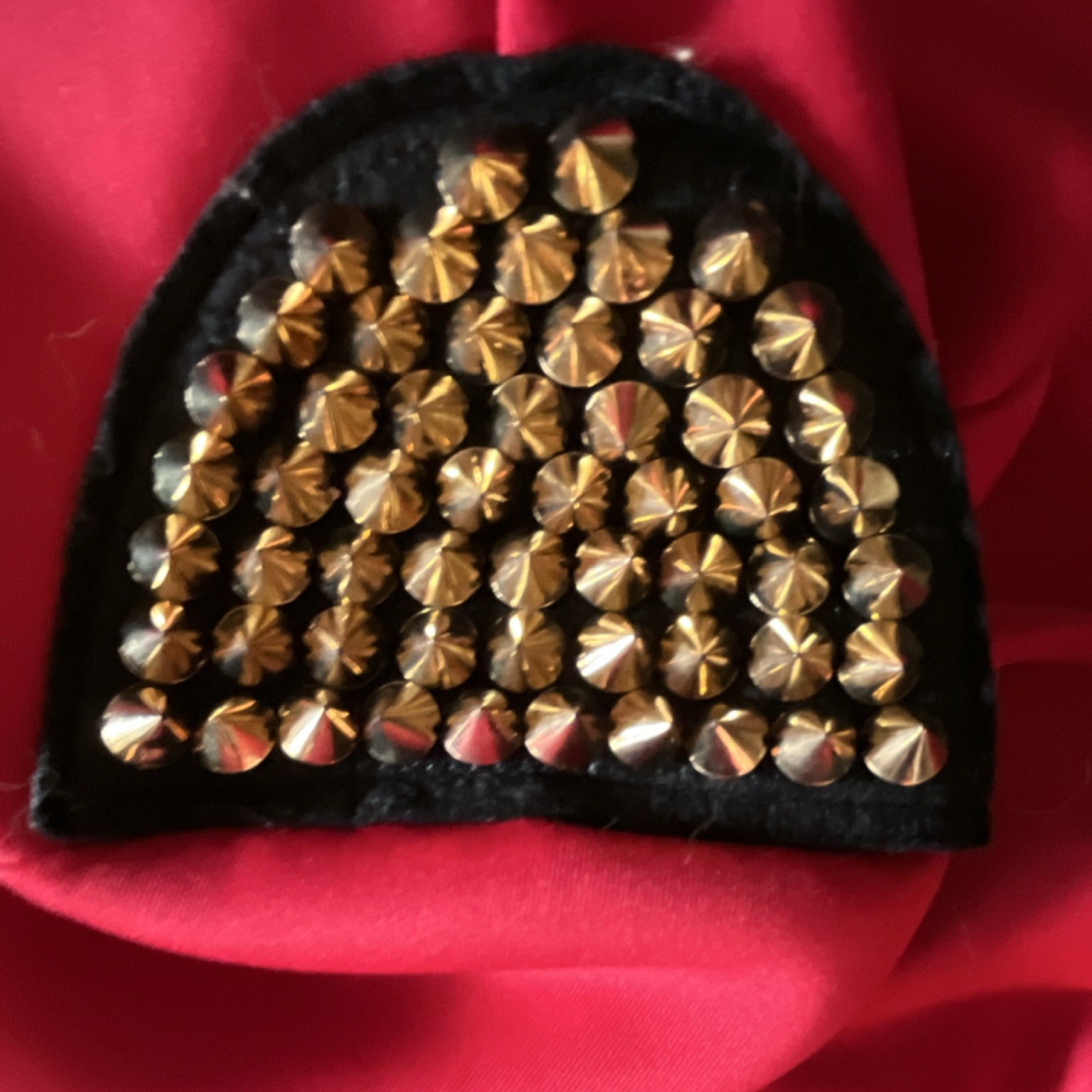 ash Red Studded Shoulder Collared Button Blazer J… - image 9