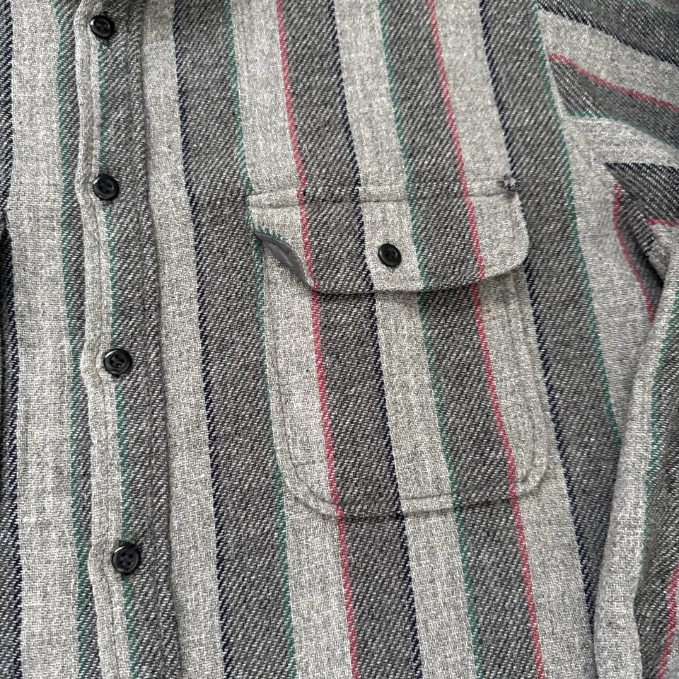 Vintage Fieldmaster Shirt Mens Large Wool Blend Striped Button Up Outdoors 90s - Image 4 of 4