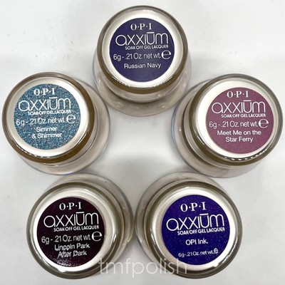 5 New OPI Axxium Gel Nail Polish Pods - .21 oz each
