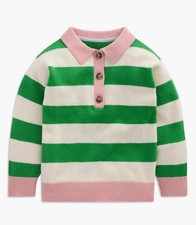 Mini Boden Kids Stripe Rugby Sweater Little Girl 6/7 Year Old Brand New 