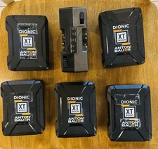 5x Anton Bauer Dionic XT 90 GM Batteries. Used. Plus an Anton Bauer Dual Charger