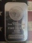 1 oz Silver Bar Vintage Bison Design Secondary Market .999 Fine