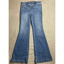 Spanx Flare Jeans Large Womens High Rise Vintage Indigo Wash Stretch Slimming