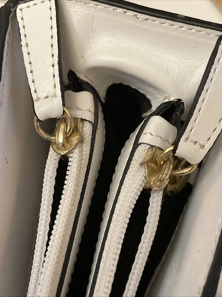 Adrienne Vittadini Mujer Cuero Blanco Bolso de Mano Cartera de Hombro Bolso de Mano Foto 4 de 4