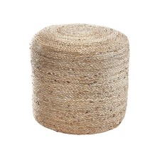 Sitzpouf Pouf Fußhocker Sitzhocker FLOW - Seegras - natur - mit Baumwollfüllung