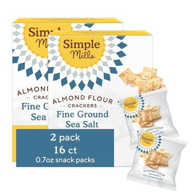 Gluten Free Almond Flour Crackers Snack Packs Sea Salt Flax Seed Snacks Gluten