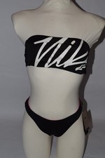 NWT Womens Nike Bandeau Bikini Two Piece Bathing Suit sz M Swimwear Black