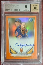 2014 Bowman Chrome Casey Meisner Orange Refractor Auto 4/25 BGS 9 Autograph 10