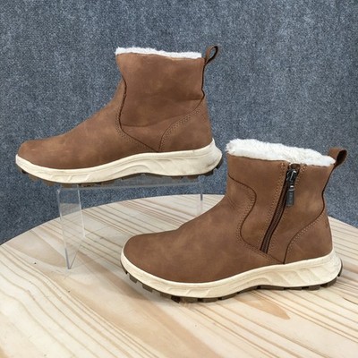 Khombu Sienna Winter Snow Boots Womens 7 M Faux Fur Zip Faux Leather Brown