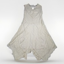 Rabbit Rabbit Rabbit Design White Crochet Lace Midi Dress Sz 10 Empire Waist(A22