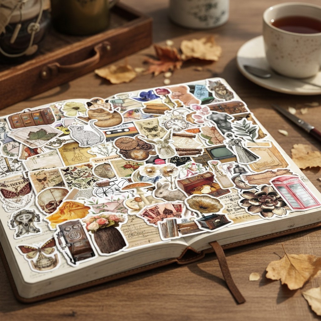 Aesthetic 100PCS Vinyl Stickers for Scrapbooking & Creative Decor – Waterproof