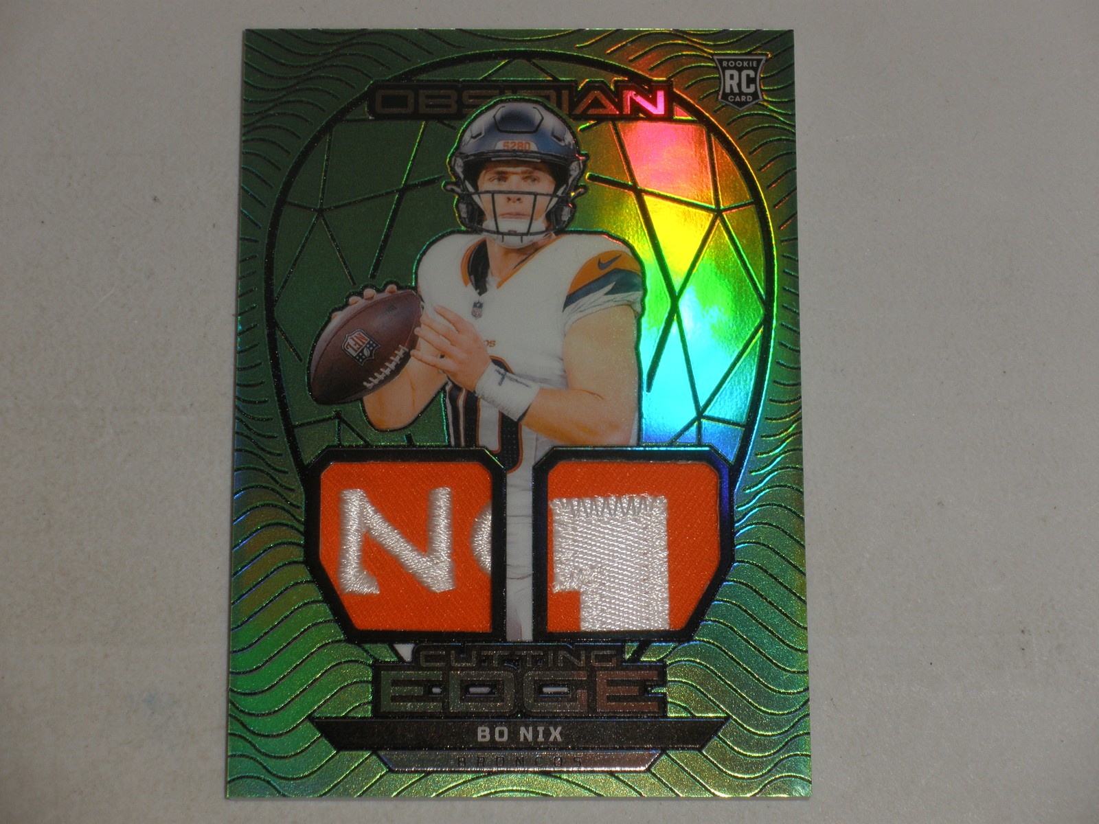 Bo Nix Panini Obsidian Cutting Edge Materials #CEMBNX Green
