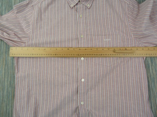 Gant Shirt Mens Extra Large XL Cotton Regular Untucked Fit Oxford Grey Striped - Picture 10 of 15
