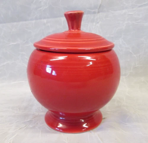 FIESTA Homer Laughlin RED Covered Lidded Sugar Bowl