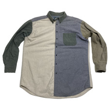 Vtg Woolrich Mens Large Colorblock Button Down Long Sleeve Shirt Made in USA
