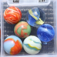 HTF Lot 6 Marbles Marble King Alley Peltier Akro St Mary MIBs M- to M