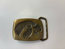 University Iowa Hawks State Hawkeyes Football Vintage Brass Belt Buckle
