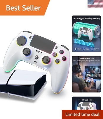 Wireless Controller for PS-5/Pro/Slim/PC - White Wireless