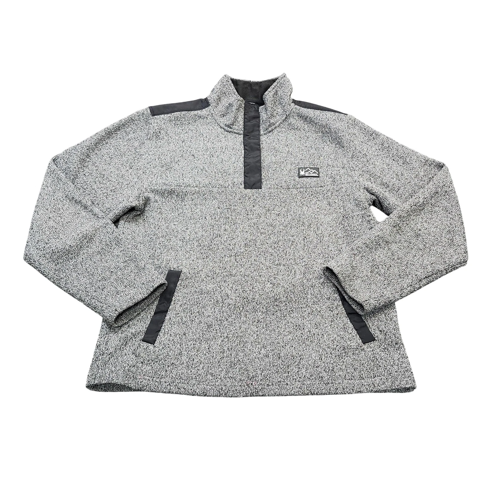 Spyder Pullover Mens Medium Gray Fleece 1/4 Zip Long Sleeve Ski Thermal Top