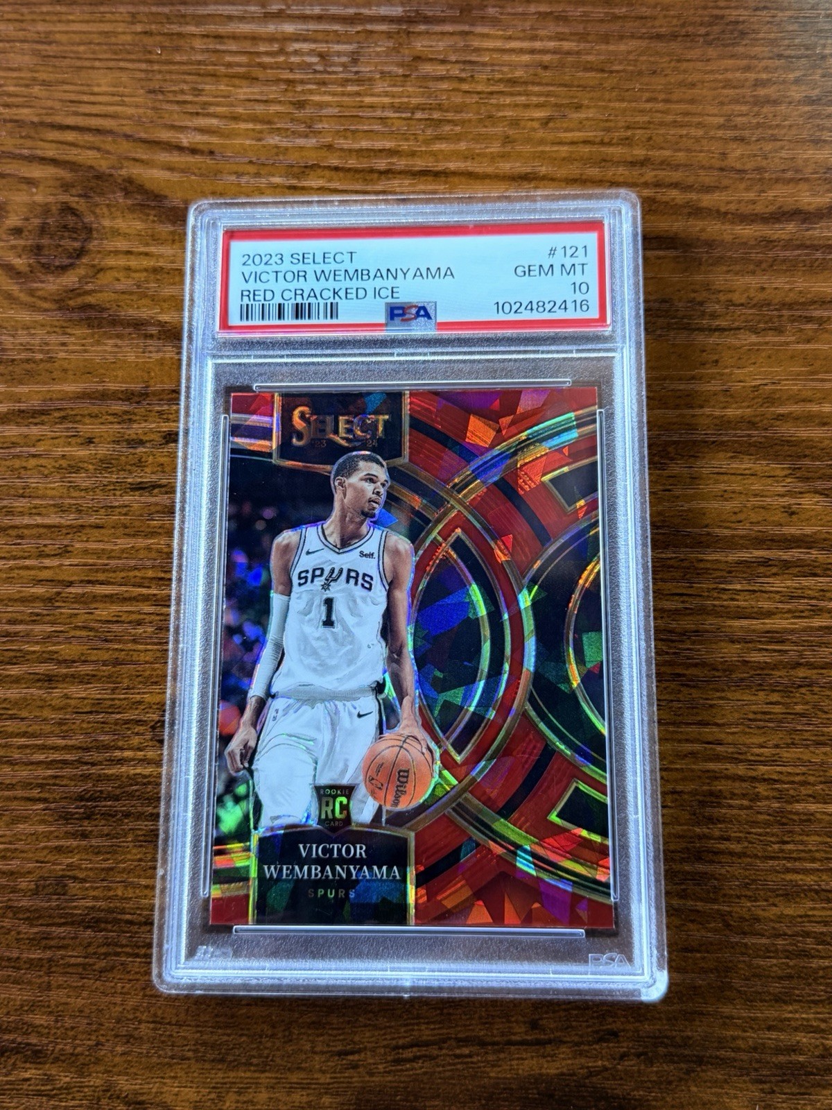2023 Select - Premier Level Victor Wembanyama #121 Red Cracked Ice (RC) PSA 10💎