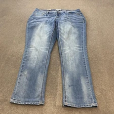 Vigoss Jeans Womens 16W Blue Thompson Tomboy Straight Leg Stretch Denim Jeans