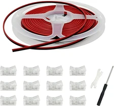 10mm 2-Pin COB LED Strip Light Connectors with 6M Extension Cable