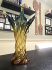 Murano Centerpiece Vase swirling colors 11" tall - beautiful light reflections