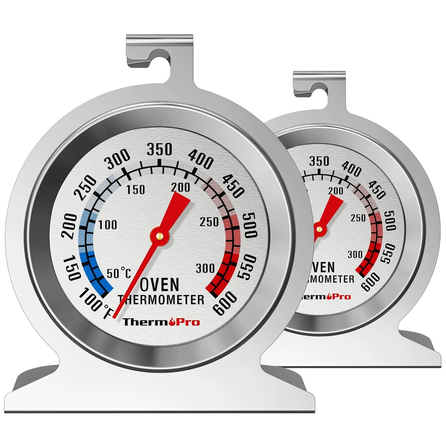 2-Pack Oven Thermometer for Gas Oven, 50-300°C/100-600°F Smoker Temperature Gaug