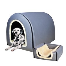 Dog Bed,2 Ways to Use,Indoor Pet House with Fluffy Mat,Removable and Washable...