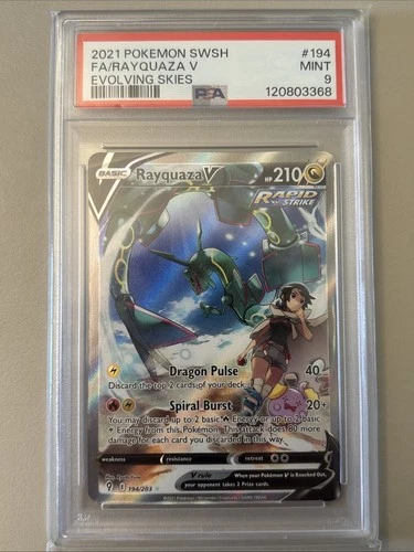 2021 Pokemon SWSH Evolving Skies #194 FA Rayquaza V PSA 9 MINT