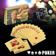 President Donald Trump GOLD Plated Playing Cards GOP Collector's Edition New
