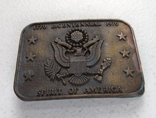 Vintage Bicentennial Spirit of America Brass Belt Buckle USA Patriotic 1976