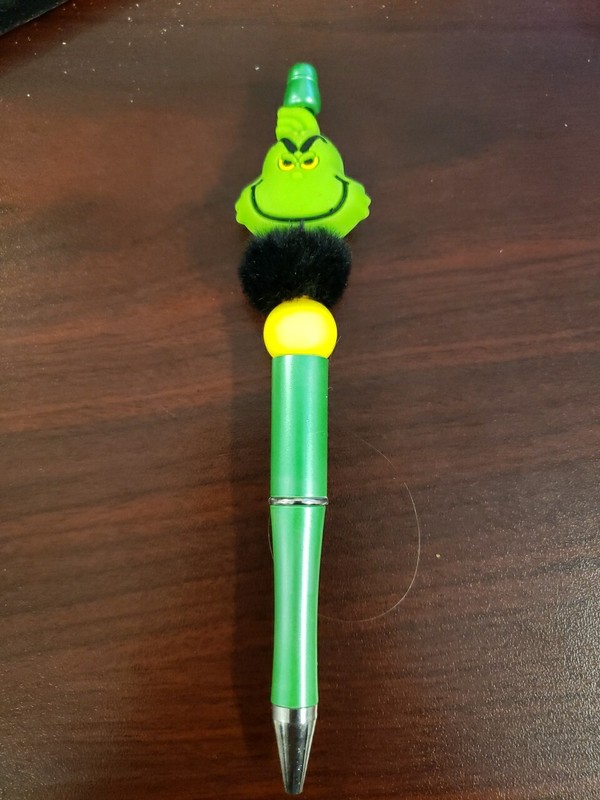 New Handmade Christmas Grinch Focal Bead Beaded Pen