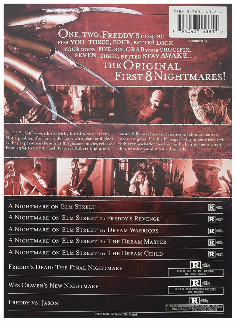 Uensartet Bær motivet Nightmare on Elm Street Collection (DVD) • NEW • Freddy Kruger, Halloween  794043138812 | eBay