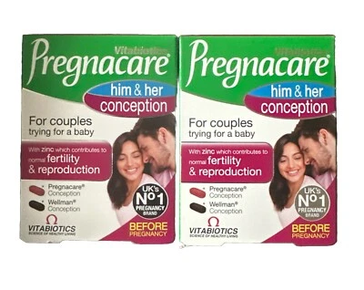 2X Vitabiotics Pregnacare Him & Her Conception For Couples Trying For Baby