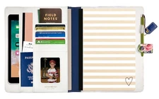 Faux Leather Organizer, Decorative Planner, Card Slots, Pen Holder, Composition